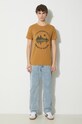 Βαμβακερό μπλουζάκι Fjallraven Forest Mirror T-shirt M F87045.232 καφέ SS24