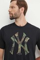 Βαμβακερό μπλουζάκι 47 brand MLB New York Yankees μαύρο BB017TEMECH610489JK
