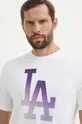 Бавовняна футболка 47 brand MLB Los Angeles Dodgers білий