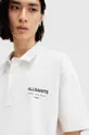 Βαμβακερό μπλουζάκι πόλο AllSaints UNDERGROUND SS POLO λευκό