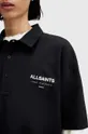 Βαμβακερό μπλουζάκι πόλο AllSaints UNDERGROUND SS POLO μαύρο