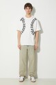 PLEASURES tricou din bumbac Harness Heavyweight T-Shirt P24SP010.WHITE alb SS24