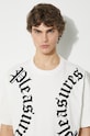 Памучна тениска PLEASURES Harness Heavyweight T-Shirt бял P24SP010.WHITE