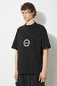 Памучна тениска PLEASURES Twirl Henley черен P24SP022.BLACK