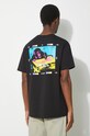 Oblečení Bavlněné tričko PLEASURES Cmyk P24SP051.BLACK černá