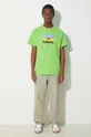 Βαμβακερό μπλουζάκι PLEASURES Cmyk T-Shirt πράσινο