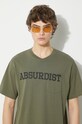 Дрехи Памучна тениска Engineered Garments Printed Cross Crew Neck T-shirt OR424.NP121 зелен