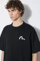 Βαμβακερό μπλουζάκι Evisu Seagull Print + Kamon Appliqué Tee Ανδρικά