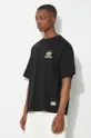 czarny Evisu t-shirt bawełniany Diamond/Daruma Printed