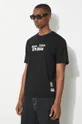 czarny Evisu t-shirt bawełniany Brush Daicock Printed