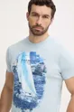modrá Bavlnené tričko Vilebrequin PORTISOL Pánsky