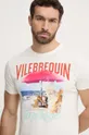 beżowy Vilebrequin t-shirt bawełniany PORTISOL Męski