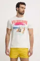 beżowy Vilebrequin t-shirt bawełniany PORTISOL