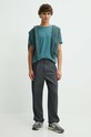 Hollister Co. t-shirt bawełniany KI324.4088.230 turkusowy SS24