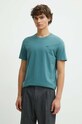Hollister Co. t-shirt bawełniany turkusowy KI324.4088.230