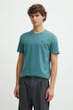 Hollister Co. t-shirt bawełniany turkusowy KI324.4088.230