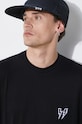 Neil Barrett t-shirt in cotone Slim Double Bolt nero MY70218R.Y523.001N