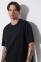 Neil Barrett tricou din bumbac Slim Dropped Shoulder Bicolor MY70266A.Y521.524N negru