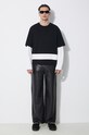 Neil Barrett longsleeve din bumbac Triple Layer Ready-Style Crew Neck MY70275A.Y552.118N negru SS24