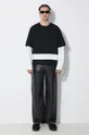 Neil Barrett longsleeve bawełniany Triple Layer Ready-Style Crew Neck czarny