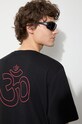Maharishi cotton t-shirt Th Anniversary Aum 1306.BLACK black