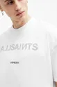 Бавовняна футболка AllSaints CUTOUT SS CREW білий