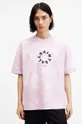 ροζ Βαμβακερό μπλουζάκι AllSaints TIERRA TD SS CREW Ανδρικά