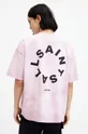 różowy AllSaints t-shirt bawełniany TIERRA TD SS CREW