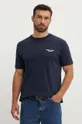 granatowy Marc O'Polo t-shirt bawełniany DENIM Męski