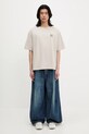 Bavlnené tričko Maison Kitsuné Bold Fox Head Patch Oversize Tee Shirt LM00107KJ0119 béžová