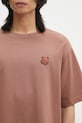 Maison Kitsuné cotton t-shirt Bold Fox Head Patch Oversize Tee Shirt brown LM00107KJ0119