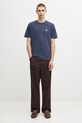 Maison Kitsuné t-shirt bawełniany Chillax Fox Patch Regular Tee Shirt LM00110KJ0008 granatowy