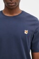 Памучна тениска Maison Kitsuné Fox Head Patch Regular Tee Shirt тъмносин LM00104KJ0008
