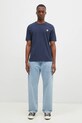 Памучна тениска Maison Kitsuné Fox Head Patch Regular Tee Shirt LM00104KJ0008 тъмносин