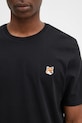Maison Kitsuné t-shirt bawełniany Fox Head Patch Regular Tee Shirt czarny LM00104KJ0008