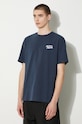 Maison Kitsuné cotton t-shirt Handwriting Comfort Tee Shirt navy MM00126KJ0118