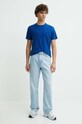 Bavlnené tričko Hollister Co. KI324.4089.222 modrá SS24