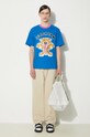 Бавовняна футболка ICECREAM Tiger IC24237 блакитний SS24