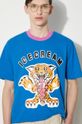 Бавовняна футболка ICECREAM Tiger IC24237 блакитний