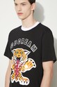Bavlnené tričko ICECREAM Tiger IC24237 čierna