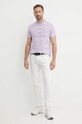 Karl Lagerfeld t-shirt bawełniany fioletowy 542224.755081