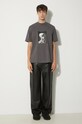 STAMPD t-shirt in cotone Skeleton Garment Dye Relaxed Tee V2 SLA.M3247TE.DKG grigio SS24