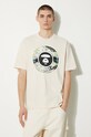 Βαμβακερό μπλουζάκι AAPE Basic Tee χαλαρό μπεζ AAPTEM1444XXM