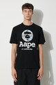 AAPE cotton t-shirt Basic Tee black AAPTEM1445XXM