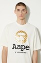 Bavlněné tričko AAPE Basic Tee AAPTEM1446XXM béžová