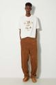 Памучна тениска AAPE Basic Tee AAPTEM1458XXM бежов SS24