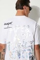Хлопковая футболка AAPE Basic Tee AAPTEM1454XXM белый