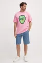 ροζ Βαμβακερό μπλουζάκι United Colors of Benetton