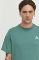 Bavlnené tričko Converse zelená