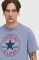 modra Bombažna kratka majica Converse